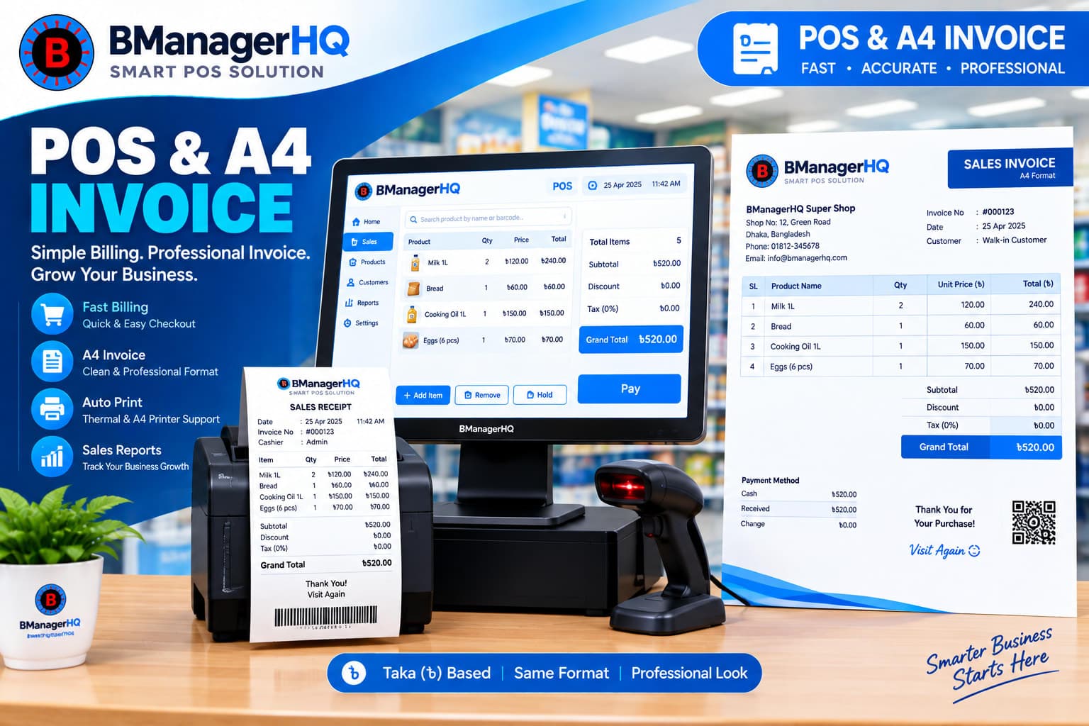 POS & A4 Invoice Printing Software | Customizable Invoices
