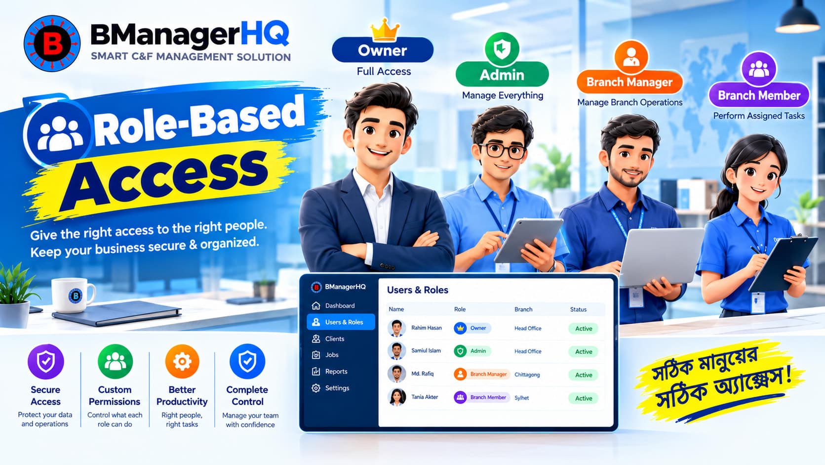 Role-Based Access & Branch Permissions for C&F Management Software